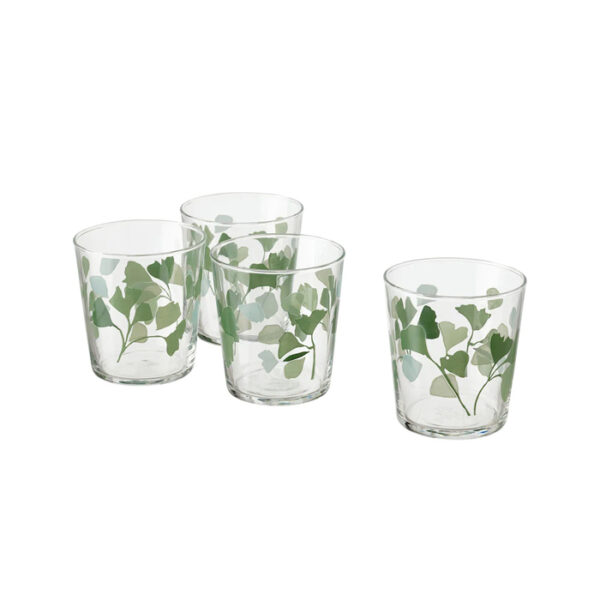 Clear glass leaf patterend pack of 4-img