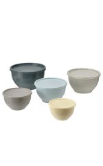 Round bowl with lid  (set of 5) mixed color