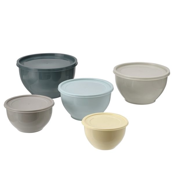 Round bowl with lid  (set of 5) mixed color