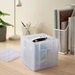 PANSARTAX Storage box with lid, transparent grey-blue, - Image 2